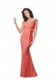 Outlet Mermaid Long V-Neck Lace Bridesmaid Dress with Open Back UK
