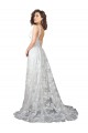 Outlet Plunging V-Neckline Wedding Dress with Slit UK