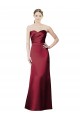 Outlet Strapless Satin Bridesmaid Dress with Asymmetrical Draped Bodice UK