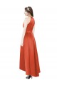 Outlet Full Length Halter Satin Bridesmaid Dress with Hi-Low Hem Detail UK