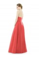 Outlet Sheer V-Neck Tulle Illusion Long Satin Bridesmaid Dress UK