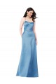 Outlet Crossing Strap Back Pleated Bodice Long Formal Satin Bridesmaid Dress / Prom Dress UK