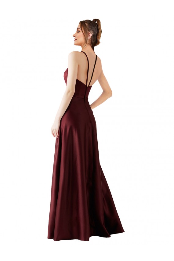 Outlet Sleek Satin Bridesmaids Dress with Pockets UK