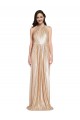 Outlet Floor Length Halter Neck Sparkling Formal Sequin Bridesmaid Dress / Prom Dress with Pleats UK