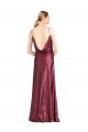 Outlet High Neck Halter Long Slim Formal Sequin Bridesmaid Dress / Prom Dress with V-Neck and Blouson Bodice UK