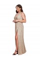 Outlet Deep V-Neck Sleeveless Sparkling Formal Sequin Bridesmaid Dress / Prom Dress with Draped Cowl Back UK