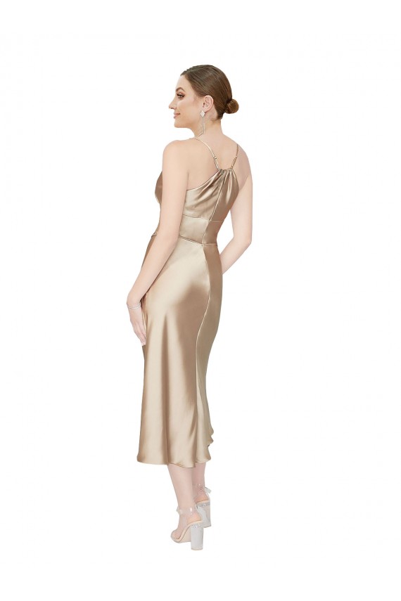 Outlet Empire Waist Formal Silky Satin Cocktail Midi Bridesmaid Dress / Prom Dress UK