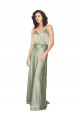Outlet Formal Silky Satin Bridesmaid Dress with Tied Waist UK