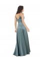 Outlet Formal Silky Satin Floor-Length Long Bridesmaid Dress / Prom Dress with V-Neckline UK