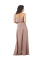 Outlet Subtle V-Neckline Formal Silky Satin Bridesmaid Dress with Front Button Detail UK