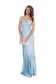 Outlet Open Back with Ties Cowl Neck Sheath Formal Silky Satin Long Bridessmaid Dress UK