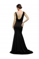 Outlet V-Neck Full Length Formal Silky Satin Bridesmaid Dress / Prom Dress with Soft Cowl Neck and Sweep Train UK