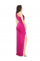 Outlet One Shoulder Long Full Length Formal Silky Satin Bridesmaid Dress / Prom Dress with Front Side Split UK