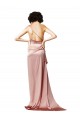 Outlet Low Back One Shoulder Full Length Formal Silky Satin Bridesmaid Dress / Prom Dress UK