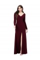Outlet Long Sleeves Spandex Bridesmaid Gown with Front Slit UK