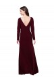 Outlet Long Sleeves Spandex Bridesmaid Gown with Front Slit UK