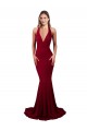 Outlet Halter Mermaid Plunge V-Neckline Open Back Bow Tie Formal Spandex Bridesmaid Dress / Prom Dress UK