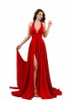 Outlet High Slit A-Line Halter Long Formal Spandex Bridesmaid Dress / Prom Dress Open Back UK