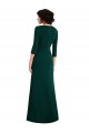 Outlet Floor Length 3/4 Sleeves V-Back Draped Wrap Formal Maxi Spandex Bridesmaid Dress / Prom Dress UK