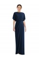 Outlet Open Back Short Sleeves Draped Tulip Skirt Maxi Spandex Bridesmaid Dress / Prom Dress UK