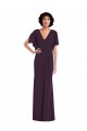 Outlet Faux Wrap Split Sleeves Formal Maxi Spandex Bridesmaid Dress / Prom Dress with Cascade Skirt UK