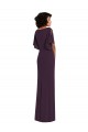 Outlet Faux Wrap Split Sleeves Formal Maxi Spandex Bridesmaid Dress / Prom Dress with Cascade Skirt UK