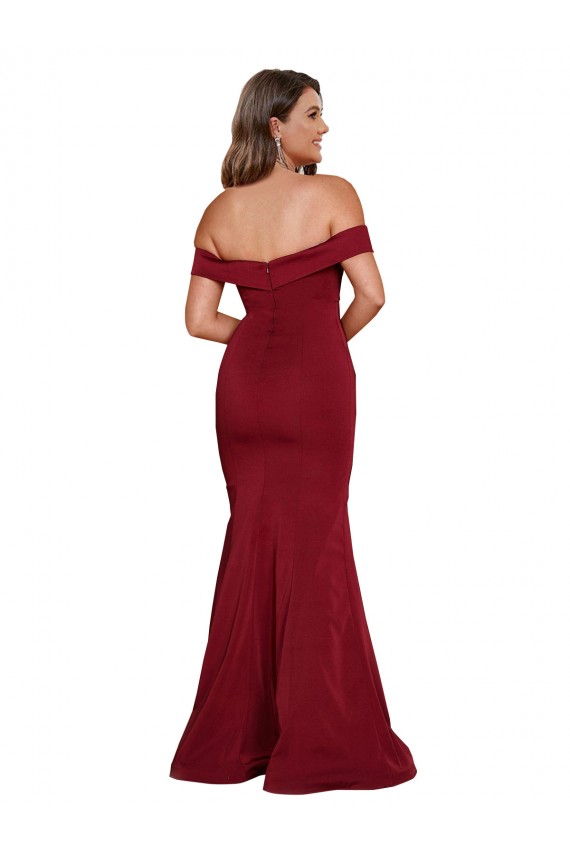 Outlet Off Shoulder Sleeves Sweetheart Neckline Long Formal Spandex Bridesmaid Dress / Prom Dress UK