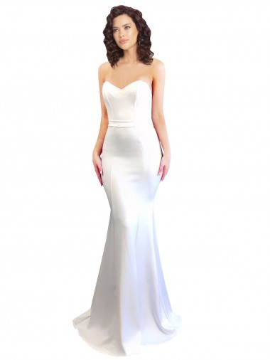 Outlet Sweetheart Strapless High Neck Long Formal Crepe Bridesmaid Dress / Prom Dress UK