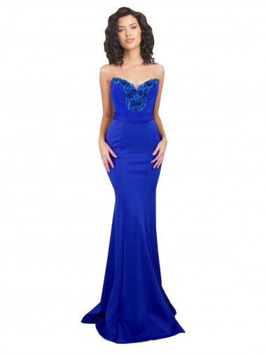 Outlet Sweetheart Flower Neckline High Neck Formal Crepe Bridesmaid Dress / Prom Dress UK