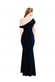 Outlet Draped Off the Shoulder Fitted Formal Crepe Bridesmaid Dress / Prom Dress UK