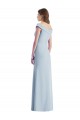 Outlet Romantic Off the Shoulder Long Maxi Bridesmaid Dress with Side Slit UK