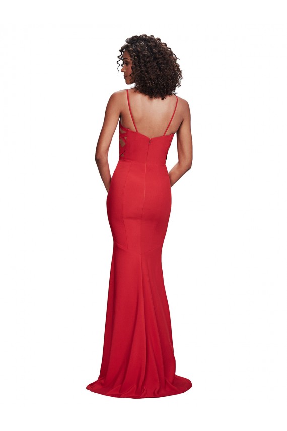 Outlet Spaghetti Strap Slip Neckline Formal Crepe Bridesmaid Dress / Prom Dress UK