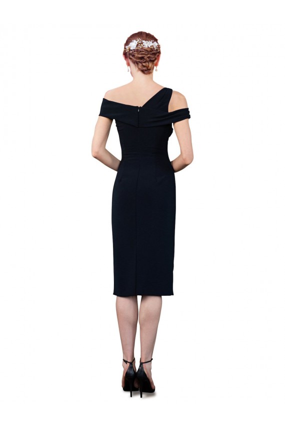 Outlet Draped Cross Shoulder Stretch Formal Crepe Cocktail Dress / Homecoming Dress UK