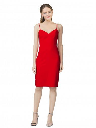 Outlet Sleeveless Sheath Sweetheart Neckline Formal Crepe Bridesmaid Dress / Prom Homecoming Dress UK