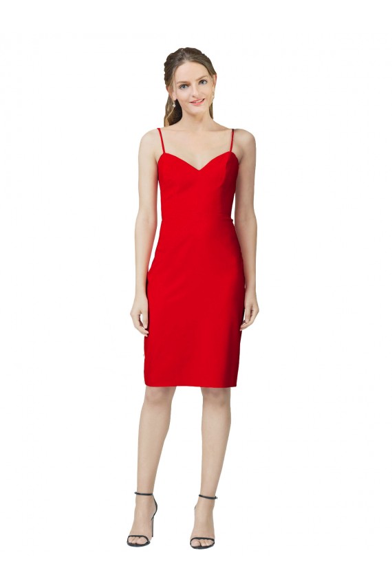 Outlet Sleeveless Sheath Sweetheart Neckline Formal Crepe Bridesmaid Dress / Prom Homecoming Dress UK