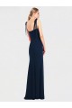 Outlet Flat Tie Shoulder Crepe Trumpet Bridesmaid Dress / Prom Dress with Front Slit UK