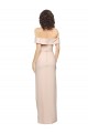 Outlet Off the Shoulder Long Formal Crepe Bridesmaid Dress / Prom Dress with Waist Tie and Slit UK