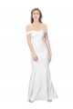 Outlet Mermaid Off the Shoulder Long Formal Crepe Bridesmaid Dress / Prom Dress with Low Back UK