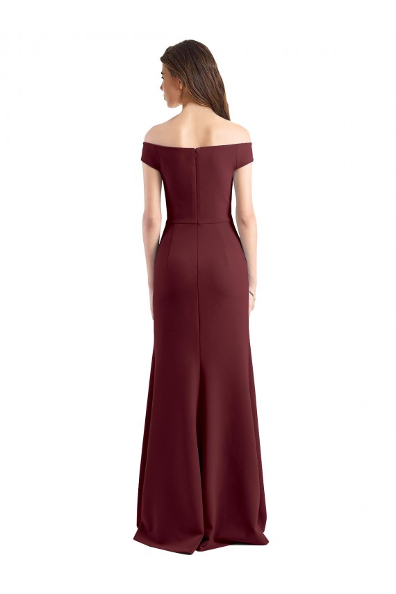 Outlet Off the Shoulder Fit and Flare Stretch Crepe Bridesmaid Dress / Prom Dress UK