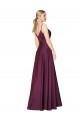 Outlet High Neck Spaghetti Straps Long V-Back Formal Crepe Bridesmaid Dress / Prom Dress UK