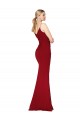 Outlet Spaghetti Straps V-Neck Long Formal Crepe Dress with High Slit UK