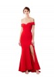 Outlet Off the Shoulder Sweetheart Maxi Formal Crepe Bridesmaid Dress / Prom Dress With Thigh Split and Train UK