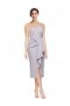 Outlet Short Cocktail Length Strapless Formal Crepe Bridesmaid Dress / Prom Dress with Ruffles UK