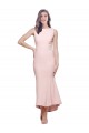Outlet High Neck Low V-Back Cocktail Midi Length Formal Crepe Bridesmaid Dress / Prom Dress UK