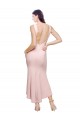 Outlet High Neck Low V-Back Cocktail Midi Length Formal Crepe Bridesmaid Dress / Prom Dress UK