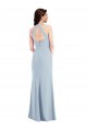 Outlet Open Back Halter Maxi Formal Crepe Bridesmaid Dress / Prom Dress with Draped Bow UK