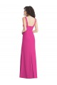Outlet Wide Strap Notch Empire Waist Bridesaid Dress with Front Slit UK