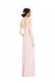 Outlet Square Neck Low Back A-Line Bridesmaid Dress / Prom Dress with Front Slit and Pockets UK