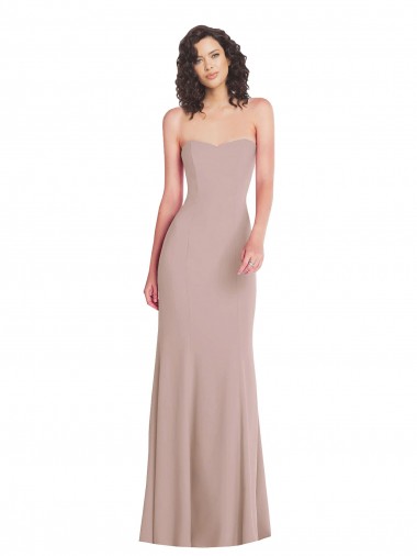 Outlet Strapless Princess Line Formal Crepe Mermaid Bridesmaid Dress / Prom Dress UK