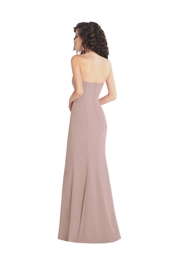 Outlet Strapless Princess Line Formal Crepe Mermaid Bridesmaid Dress / Prom Dress UK